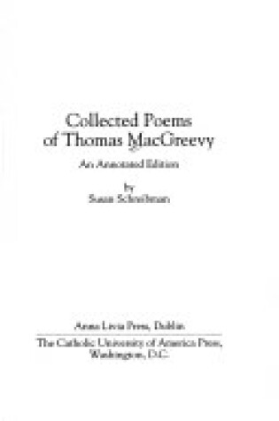 Cover of Collected Poems of Thomas Macgreevy