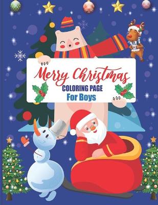 Book cover for Merry Christmas Coloring Page For Boys