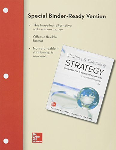 Book cover for Loose Leaf Executing Strategy: Concepts and Readings with Connect Access Card