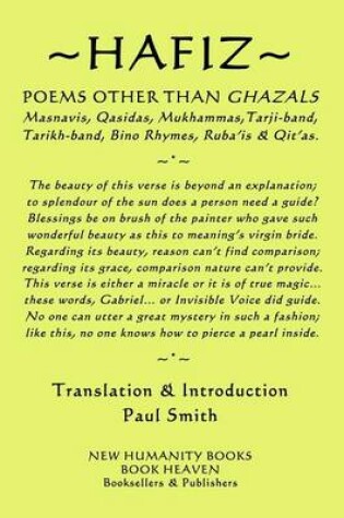 Cover of Hafiz - Poems Other Than Ghazals