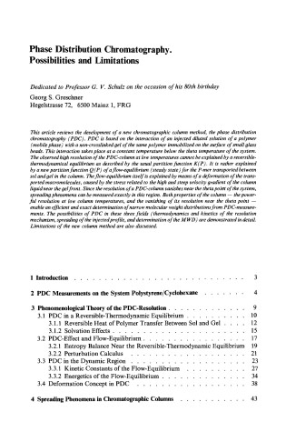 Cover of Chromatography/Foams/Copolymers