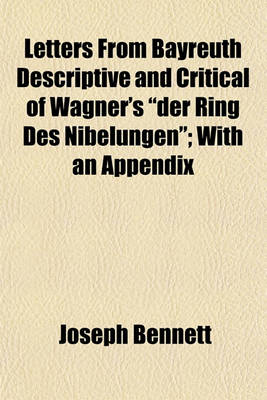 Book cover for Letters from Bayreuth; With an Appendix