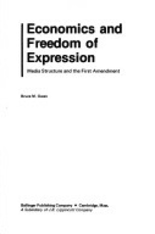 Cover of Economics and Freedom of Expression