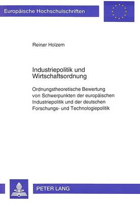 Book cover for Industriepolitik Und Wirtschaftsordnung