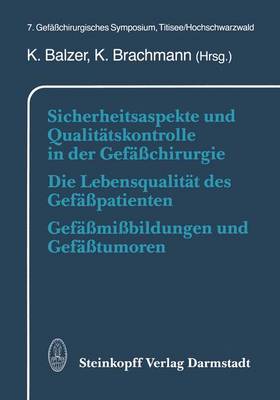 Book cover for Sicherheitsaspekte Und Qualitatskontrolle in Der Gefasschirurgie Die Lebensqualitat Des Gefasspatienten Gefassmissbildungen Und Gefasstumoren