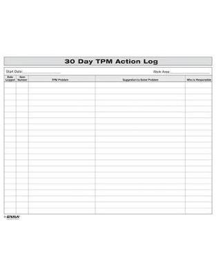 Book cover for 30 Day TPM Action Log