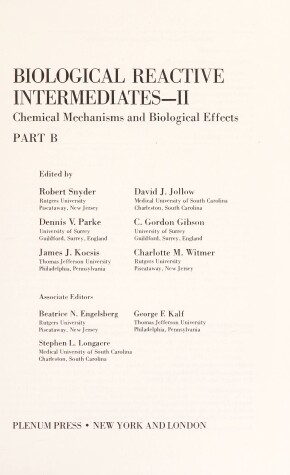 Cover of Biological Reactive Intermediates II