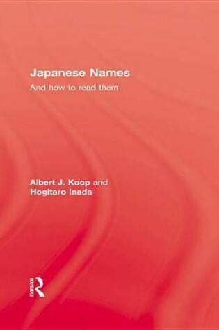 Cover of Japanese Names and How To Read Them