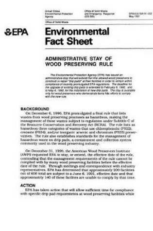 Cover of Administrative Stay Of Wood Preserving Rule