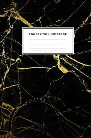 Cover of Composition Notebook - Marble and Gold, 8.5 x 11, College Ruled, 100 pages