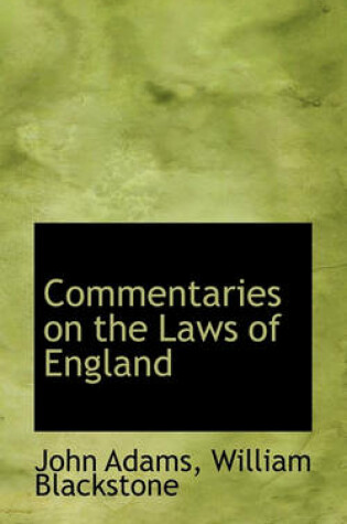 Cover of Commentaries on the Laws of England