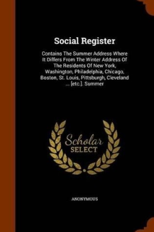 Cover of Social Register