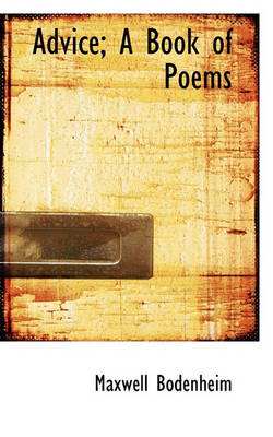 Book cover for Advice; A Book of Poems