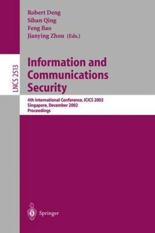 Cover of Information and Communications Security