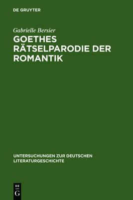 Book cover for Goethes Ratselparodie Der Romantik