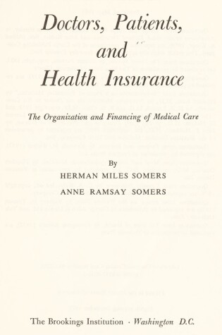 Cover of Doctors, Patients and Health Insurance