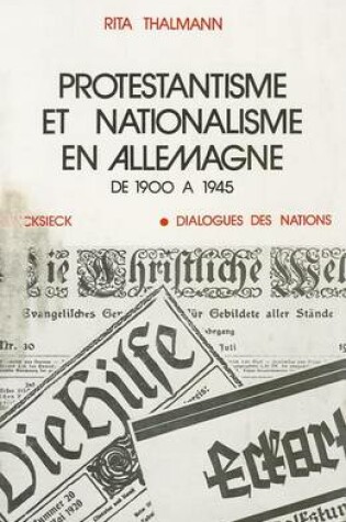 Cover of Protestantisme Et Nationalisme En Allemagne, de 1900 a 1945