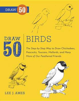 Book cover for Draw 50 Birds: The Step-By-Step Way to Draw Chickadees, Peacocks, Toucans, Mallards, and Many More of Our Feathered Friends