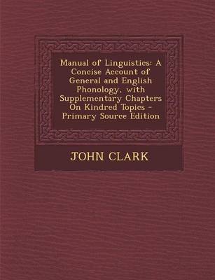 Book cover for Manual of Linguistics
