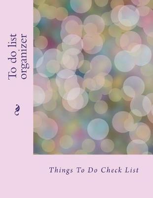 Book cover for To do list organizer