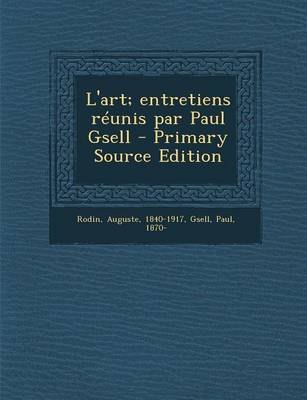 Book cover for L'art; entretiens reunis par Paul Gsell