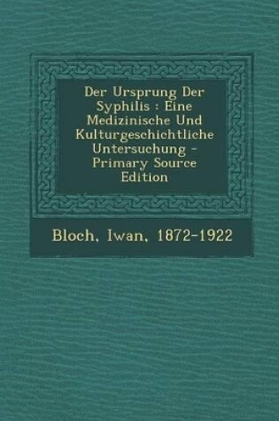 Cover of Der Ursprung Der Syphilis