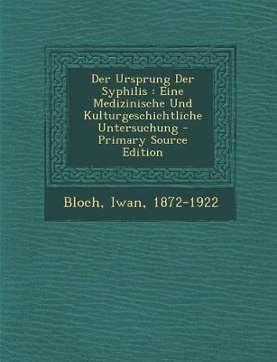 Book cover for Der Ursprung Der Syphilis