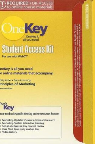 Cover of OneKey WebCT, Student Access Kit, Principles of Marketing