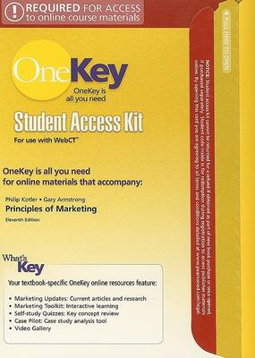 Book cover for OneKey WebCT, Student Access Kit, Principles of Marketing