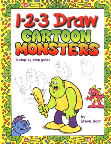 Book cover for 1-2-3 Draw Cartoon Monsters