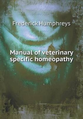 Book cover for Manual of veterinary specific homeopathy