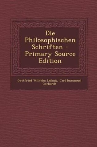 Cover of Die Philosophischen Schriften