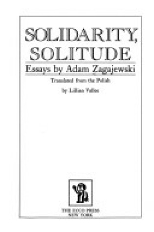 Cover of Solidarity, Solitude