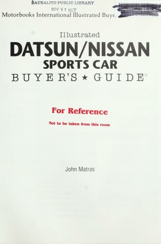 Cover of Illustrated Datsun and Nissan Sports Car Buyer's Guide