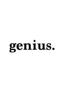 Book cover for Genius. Journal Black on White Design