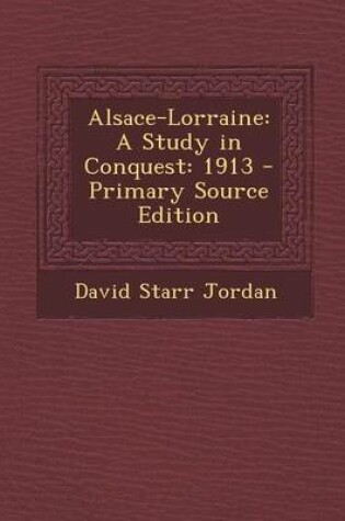 Cover of Alsace-Lorraine