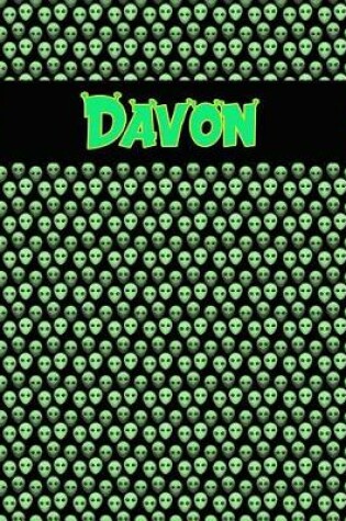 Cover of 120 Page Handwriting Practice Book with Green Alien Cover Davon