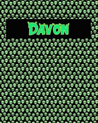 Book cover for 120 Page Handwriting Practice Book with Green Alien Cover Davon