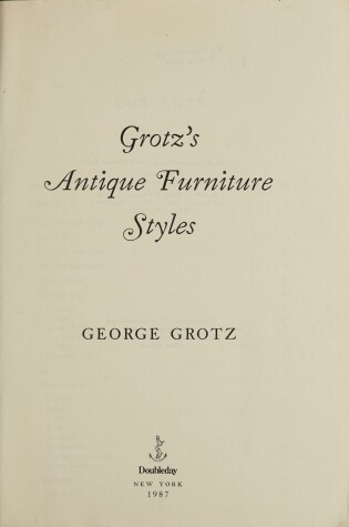 Cover of Grotz Antiq Furnitur