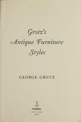 Book cover for Grotz Antiq Furnitur