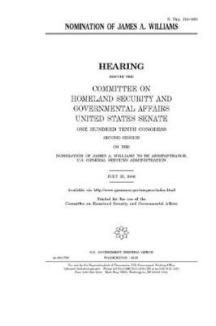 Cover of Nomination of James A. Williams