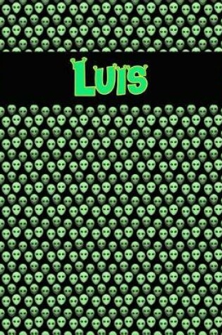 Cover of 120 Page Handwriting Practice Book with Green Alien Cover Luis