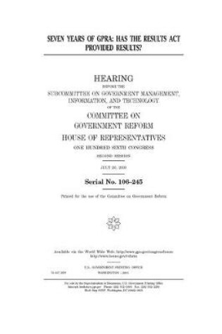 Cover of Seven years of GPRA