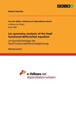 Cover of Lie symmetry analysis of the Hopf functional-differential equation