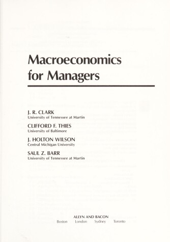 Book cover for Macroeconomics for Managers