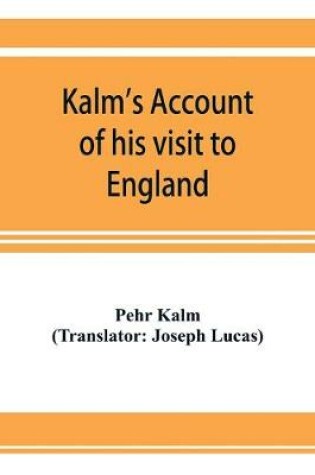 Cover of Kalm's account of his visit to England