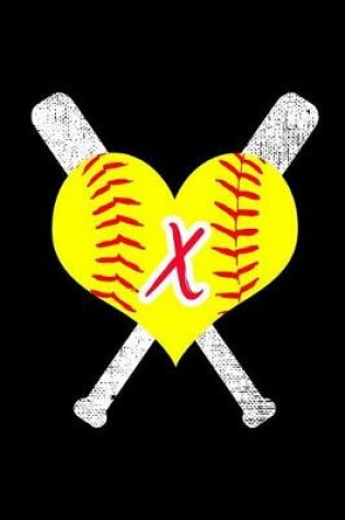 Cover of X Monogram Initial Softball Journal