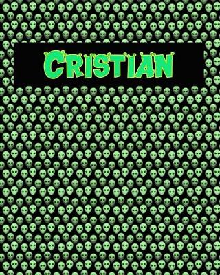 Book cover for 120 Page Handwriting Practice Book with Green Alien Cover Cristian