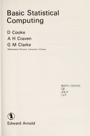 Cover of Basic Statistical Computing