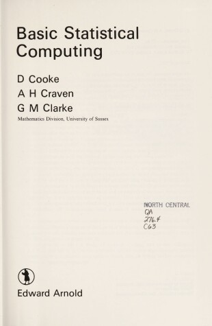 Book cover for Basic Statistical Computing